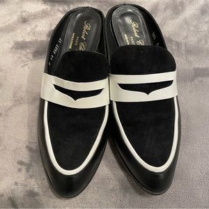 Robert Clergerie black and white mule loafers size 38.5.